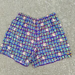 Nike Vintage Shorts Women XL (14-16) White Label 90s Geometric Running Gym (B)